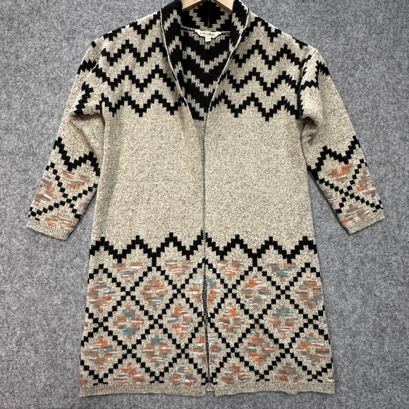 Linda Anderson Long Cardigan Womens S Desert Horizon Shawl Type Beige Southwest - Picture 4 of 9